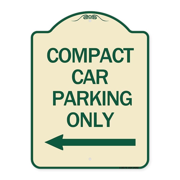 Signmission Compact Car Parking W/ Left Arrow Heavy-Gauge Aluminum Architectural Sign, 24" x 18", TG-1824-24252 A-DES-TG-1824-24252 - main